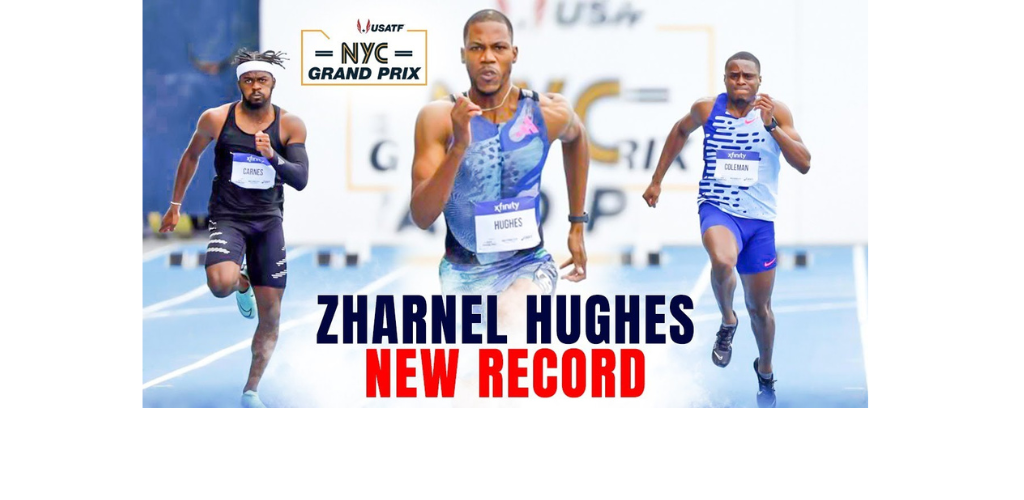 Zharnel Hughes Shatters British Record, Triumphs Over Ackeem Blake in 100m at New York Grand Prix